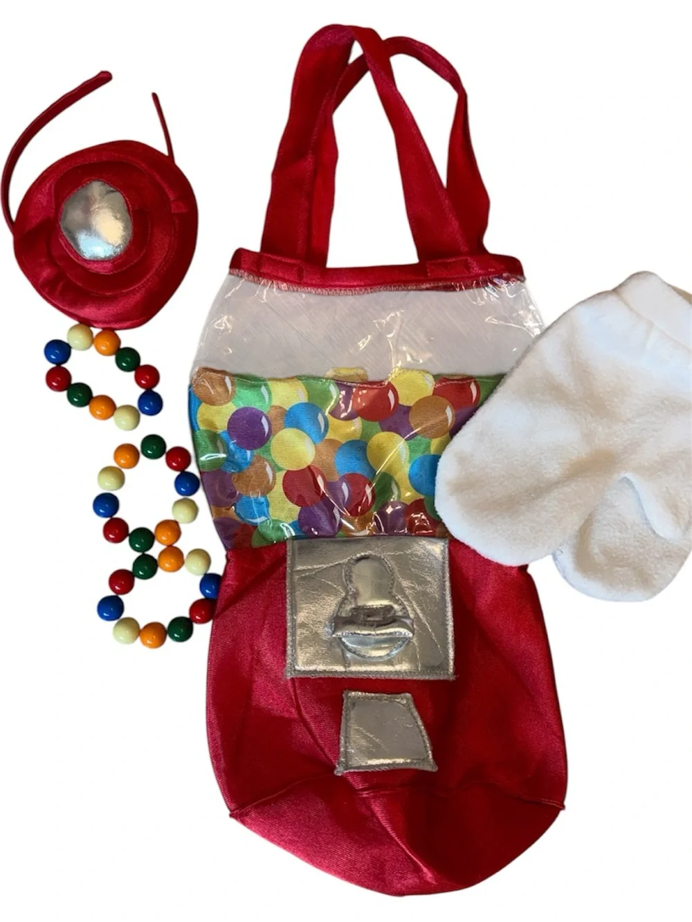 Girl Chasing Fireflies Red Bubble Gum Machine Halloween Costume Size 10/12